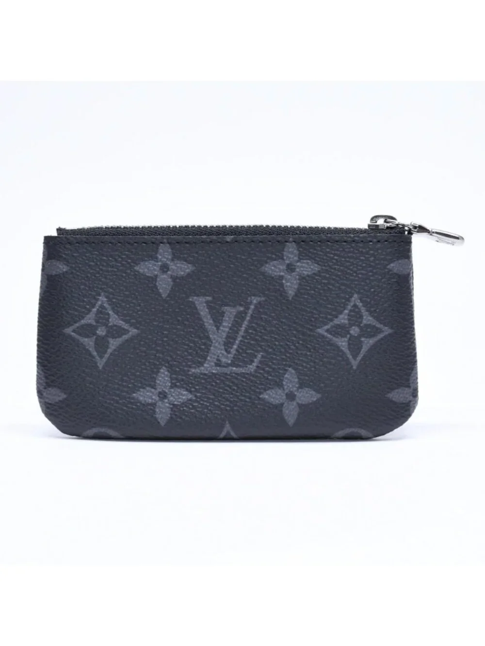 Louis Vuitton Monogram Eclipse Pochette Cles Coin Purse Black Gray